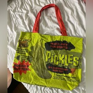 Trader Joe's Green and Red Tote Bag
